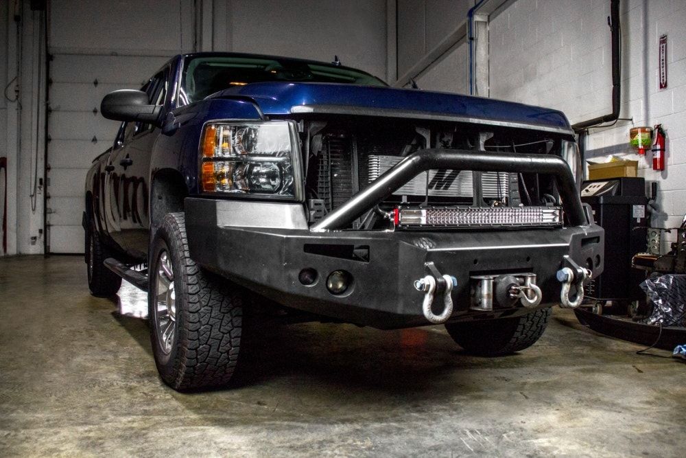 Truck with bullbar and Mishimoto transmission cooler