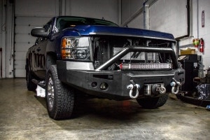Truck with bullbar and Mishimoto transmission cooler
