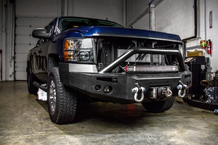Truck with bullbar and Mishimoto transmission cooler