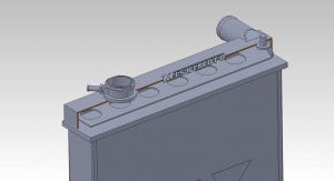 Solidworks model with internal baffle 