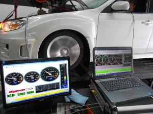 WRX test vehicle on the Dynojet