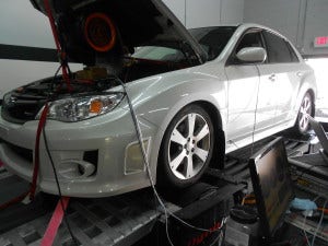 WRX test vehicle on the Dynojet 