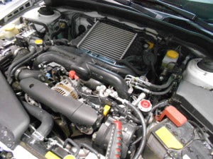 Test vehicle stock engine bay