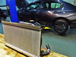 Stock 2015 WRX radiator removed
