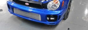 Mishimoto prototype intercooler installed on Bugeye 