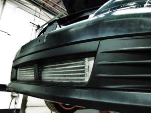 Mishimoto prototype intercooler installed on GR STI