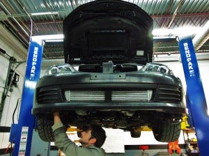 Mishimoto prototype intercooler installed on GR STI