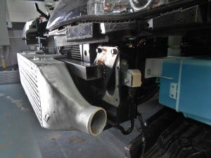 Mishimoto prototype intercooler installed on GR STI