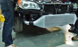 Mishimoto prototype intercooler installed on Hawkeye