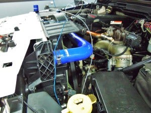 6.7L Cummins test truck with temperature sensors