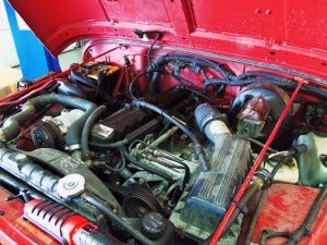 YJ 4.0L stock engine bay 