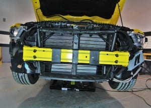 Mishimoto intercooler installed with grille-shutter system 