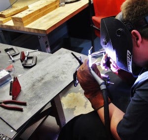 Catch can bracket fabrication