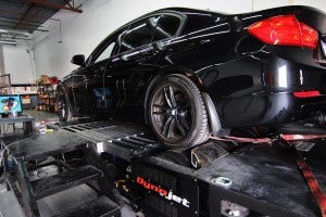 Test vehicle on dyno