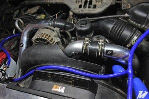 Mishimoto Powerstroke intake elbow prototype test fit
