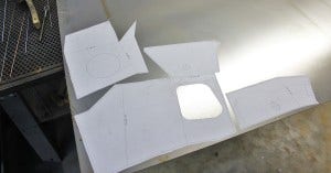 Nissan 350Z intake airbox design, paper templates 