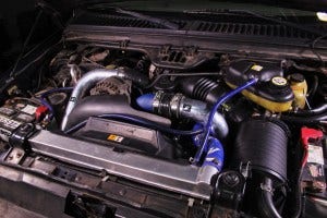 Mishimoto 6.0 Powerstroke intake elbow installed