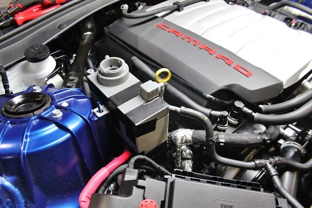 Prototype 2016 Camaro coolant expansion tank installed