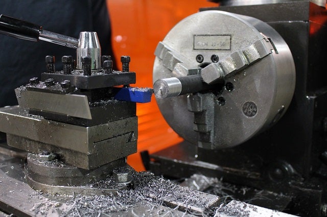 Mustang parts on the lathe