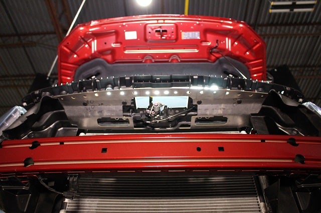 Mustang oil cooler bracket mounted on the GT
