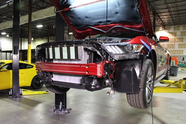 Mustang oil cooler prototype mounted on the GT 