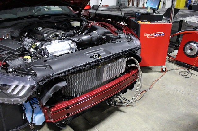 Mustang oil cooler prototype installed for testing