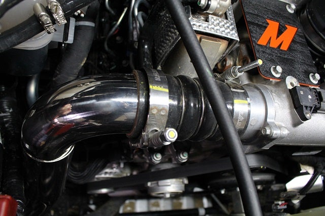 Titan XD cold-side intercooler pipe installed