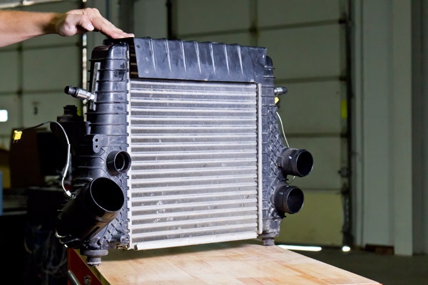 The stock 2011-14 F-150 EcoBoost intercooler