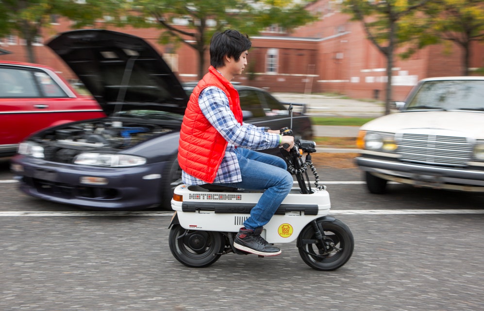 We saw all things 80s and 90s here. This Honda Motocompo is a collapsible moped that was intended for the Honda Today or Honda City sub-compact cars. Honda specifically designed the baggage compartment of these cars around the size of the folded up Motocompo. Hosen Tandijono also brought along his Toyota AE86 that happened to be running one of our radiators.